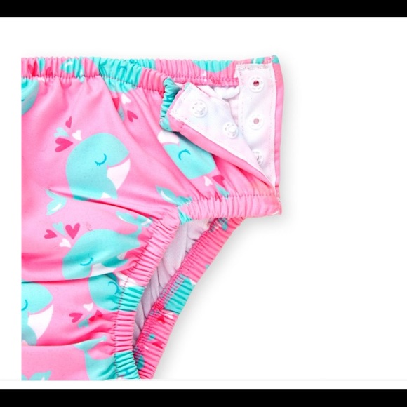 Healthtex Baby Girl Reuseable Swim Diaper, Pink Splash, 3-6 Months. NWT. - Picture 2 of 3